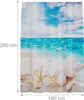 Relaxdays Duschvorhang Muscheln, Bad Vorhang 180x200, Produktbild-Vorschau 4