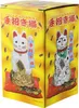 A product box featuring two Maneki-neko (lucky cat) figures, one white and one silver, with Japanese text and coin graphics. Produktbild-Vorschau