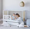 ZEE LUMI Bílá/Přírodní dětská postýlka 120×60 cm 2v1 se Náhled obrázku produktu 14