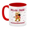 Relax Tasse für Feuerwehrmänner Kaffeebecher Rot mit coolem Produktbild-Vorschau 2