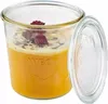 A glass jar filled with orange liquid and topped with a garnish, with its lid placed next to it. Náhled obrázku produktu