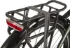 A close-up view of the rear of a bicycle, focusing on the rear rack, taillight, and tire. Produktbild-Vorschau
