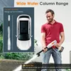 A man is holding a pressure washer, demonstrating its use for car cleaning. The image also shows a diagram of a car and a warning about spraying water. Produktbild-Vorschau