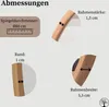 Diagrams illustrating the dimensions of a round wooden mirror frame. Anteprima dell’immagine prodotto