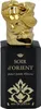 A black bottle of perfume with a gold cap and gold text on a white background. Voir les images du produit