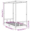 A line drawing of a wooden canopy bed with dimensions indicated. Produktbild-Vorschau