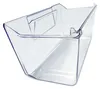 A clear plastic storage bin on a white background. Produktbild-Vorschau