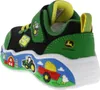 A side view of a child's sneaker with a farm scene depicted on the sole. Voir les images du produit