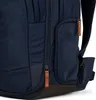 A close-up view of a navy blue backpack, focusing on the zipper and a side pocket. Náhľad obrázku produktu