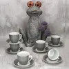 6er Set Variant Grau Kaffeetassen mit Untertassen für 6 Produktbild-Vorschau 2