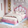 Kinderbett Polsterbett 90x200 cm, Prinzessin Einzelbett mit Produktbild-Vorschau 6