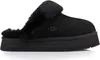 A black UGG slipper with fluffy lining is shown against a white background. Anteprima dell’immagine prodotto