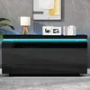 Credenza Merax con LED, cassettiera a 2 ante e 3 cassetti, Anteprima dell’immagine prodotto 5