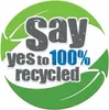 A circular graphic with green arrows and leaves, containing text about recycling. Produktbild-Vorschau