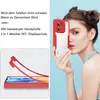 A woman is holding a red and clear phone case in front of her face, with a split image showing the phone case disassembled. Produktbild-Vorschau
