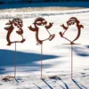 UNUS Gartenstecker Garten Deko in Rost Pinguine 3er Set Produktbild-Vorschau 4