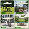 LARS360 Pavillon de barbecue avec double toit beige - Tente Voir les images du produit 6