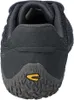 The back view of a black shoe with a grey sole and a yellow logo. Produktbild-Vorschau