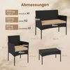 COSTWAY Polyrattan Gartenmöbel Set, Outdoor Gartengarnitur, Produktbild-Vorschau 3