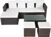 vidaXL 4-tlg. Garten-Lounge-Set mit Auflagen Poly Rattan Produktbild-Vorschau 3