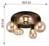 5-lichts plafondlamp Lumina zwart met amber glas Productafbeelding-voorbeeld 9