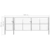 vidaXL Gartentor aus Stahl 500 x 150 cm Silber Produktbild-Vorschau 4