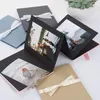 Leporello Fotoalbum Leinen mit Schleife 15,5x19 cm blau Produktbild-Vorschau 4