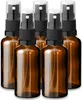 5x Glasflasche braun 50 mit schwarzem Zerstäuber Sprükopf Produktbild-Vorschau 1