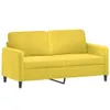 Design 2-tlg. Sofagarnitur mit Kissen Gelb Samt, Produktbild-Vorschau 4