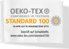 A label with OEKO-TEX certification information. Produktbild-Vorschau