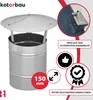 A chimney cap product with marketing graphics and text. Produktbild-Vorschau