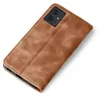 A brown flip cover for a smartphone is shown against a white background. Produktbild-Vorschau