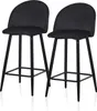 CLIPOP Barhocker 2er Set, Samt Bistrohocker mit Fußstütze, Produktbild-Vorschau 1