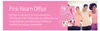 A product box for HP Pink Ream Office paper is shown next to three women smiling and linking arms, suggesting a charitable cause. Produktbild-Vorschau