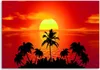 Leinwandbild sonnenuntergang mit palmen 120x80 cm Feeby rot Produktbild-Vorschau 3