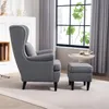 HOMCOM Ohrensessel mit Hocker Sessel mit Leinenoptik, Produktbild-Vorschau 9