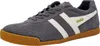 A single gray Gola sneaker with white stripes and a brown sole is shown against a white background. Produktbild-Vorschau