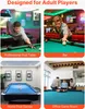 Collage of four images showing different scenarios for using pool cues: a professional pool table, a bar setting, a home game room, and an office game room. Náhľad obrázku produktu