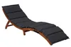 A wooden chaise lounge with a gray cushion on a white background. Náhled obrázku produktu