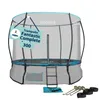 A HUDORA trampoline with a safety net and accessories. Produktbild-Vorschau