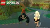 Three Lego characters on a road in a Lego world. Produktbild-Vorschau