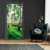 Samolepicí tapeta na dveře plakát březový les - 91x211 cm Náhled obrázku produktu 1