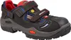 A single black safety sandal with red and blue accents is shown against a white background. Produktbild-Vorschau