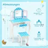 A diagram showing the dimensions and specifications of a children's vanity set. Produktbild-Vorschau
