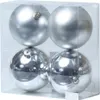 Christbaumkugel - Weihnachtsbaumkugel - bruchfest - D: 10cm - glänzend und matt - silber - 4er Set Produktbild-Vorschau
