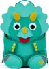 A green dinosaur-shaped backpack for kindergarten children. Produktbild-Vorschau