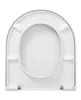 A top-down view of a white toilet seat. Produktbild-Vorschau