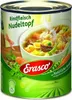 A can of Erasco Rindfleisch Nudel-Topf with a depiction of the soup and ingredients. Produktbild-Vorschau