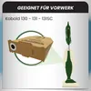 A vacuum cleaner bag is shown next to a vacuum cleaner, with text indicating compatibility. Produktbild-Vorschau