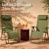 CASABEL lot de 2 chaises pliantes Zéro Gravité Vert sauge, Voir les images du produit 3